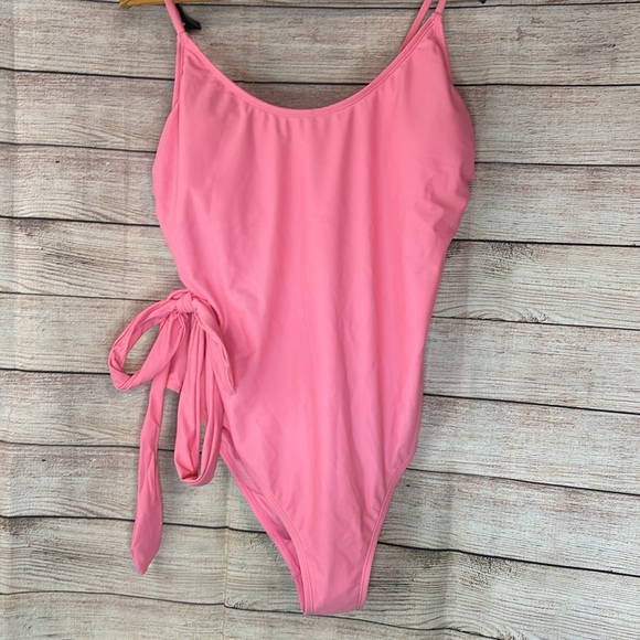 CUPSHE Salmon Pink Tie Waist One Piece - Picture 12 of 13
